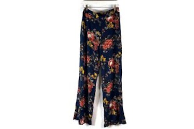 Sky and Sparrow Womens Blue Pull On Pants Size XL Wide Leg Boho Floral