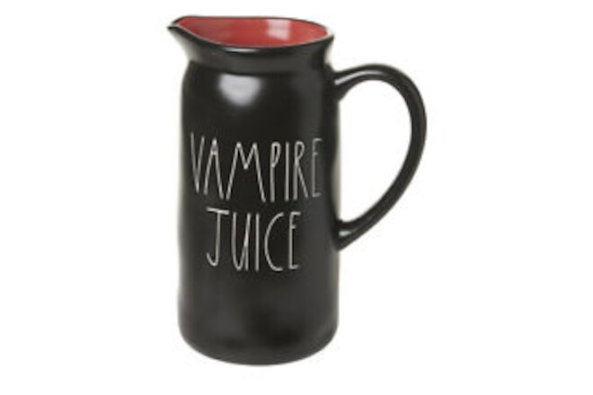 Rae Dunn Vampire Juice Black & Red Ceramic Pitcher Jug Halloween Horror Dracula