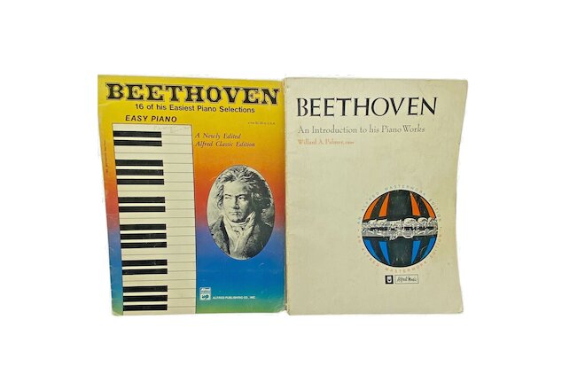Lot Of 2 Beethoven 16 Easy Piano Selections & Introduction To His Piano Works