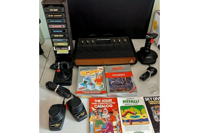 Atari 2600 Console Game Lot Rare Heavy Sixer Taiwan Made & Low Serial # 12 Games
