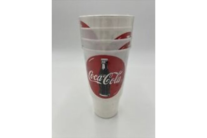 Vintage, Coca-Cola 32OZ Pack of 4 Plastic Restaurant Style Cups SEALED 2003