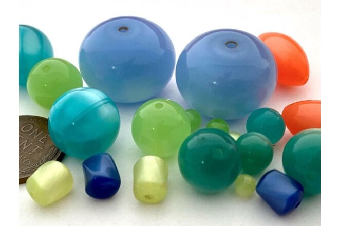 Vintage Lucite Moonglow Beads Mix 20