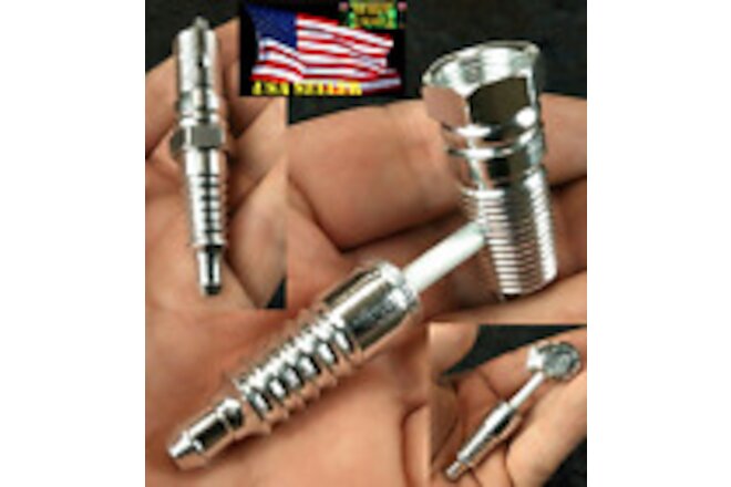 2 x 3.19 " inch Spark Plug Metal Tobacco Smoking Pipe Hookah Spoon Hidden pipe