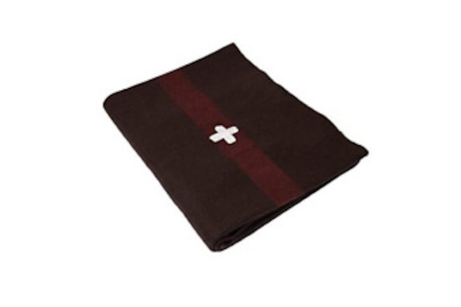 Swiss Army Wool Blanket Cross Design Classic Durable Provides Warmth Comfort