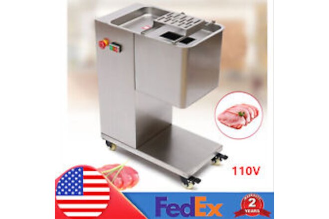 110v Commercial Meat Cutter Meat Slicer Machine W/3mm Cutting Blade 500kg/h