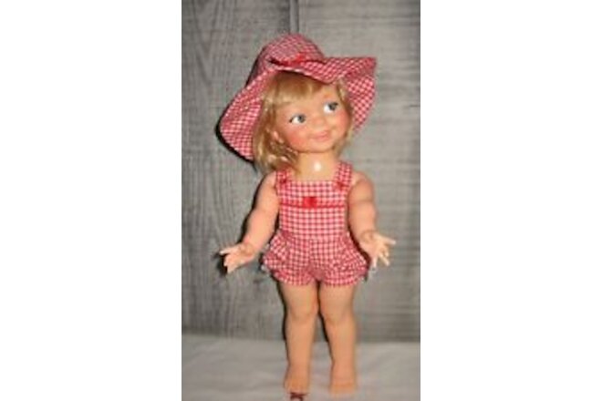 NEW MADE SUN SUIT AND BONNET  SET FOR THE 18" IDEAL GIGGLES DOLL