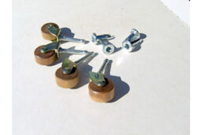 Dresser Wheels Casters Wooden Rollers Wheels Replacement Wood Casters ~Set of 4!