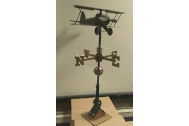 BIPLANE COPPER weathervane,ALL PARTS/MOUNT,,Cottage/shed / weathered as shown