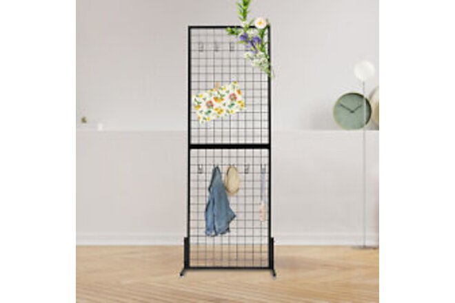 2"x2" Wire Grid Panel Wall Art Craft Display Rack Floorstanding Thickened Frame
