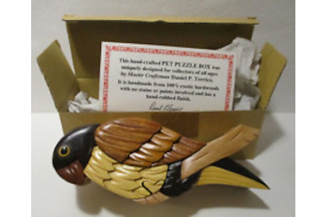 Puzzle Box "PARROT"  D. Terrico - Exotic Woods - Hidden Compartment - NEW IN BOX