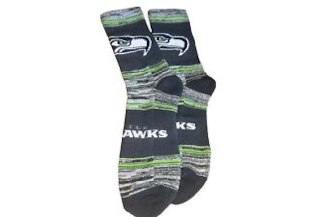 Seattle Seahawks NFL  Adult Socks 1 Pair Large 8-13 Unisex Navy Green Grey