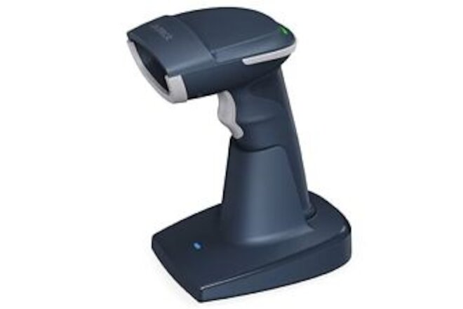 QR Barcode Scanner, 2D Wireless Barcode Scanner, 3 in 1 With Smart Base Blue