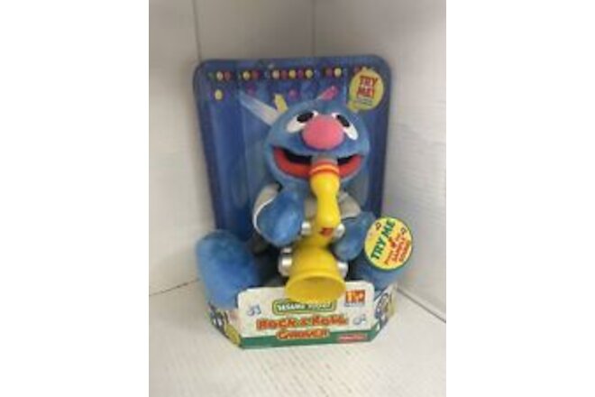 Tyco 1999 Grover Rock and Roll 8" Plush working Saxophone - Sesame Street New