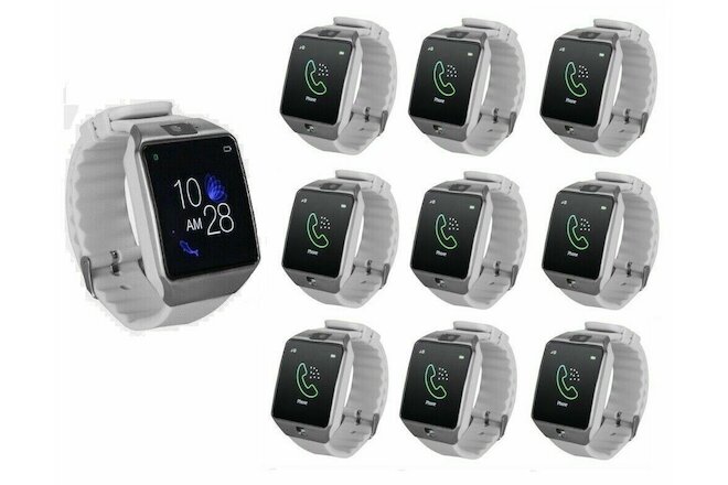 10PC Wholesale G12 White and Silver Bluetooth Touchscreen Smart Watch