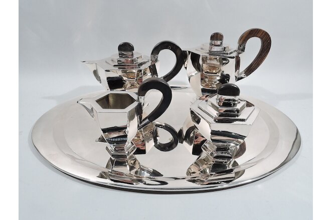 Antique Coffee & Tea Set Tray - Art Deco Modern - Austrian 800 Silver - C 1920