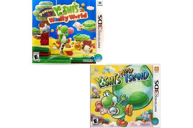 Bundle Brand New 3DS Poochy & Yoshi's Woolly World & Yoshi's New Island