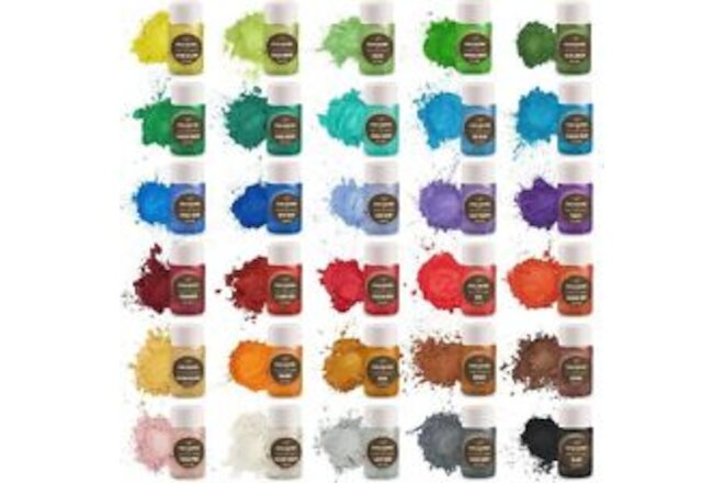 30 Colors Mica Powder for Epoxy Resin 0.35oz (10g) Soap Making Nail Polish Candl