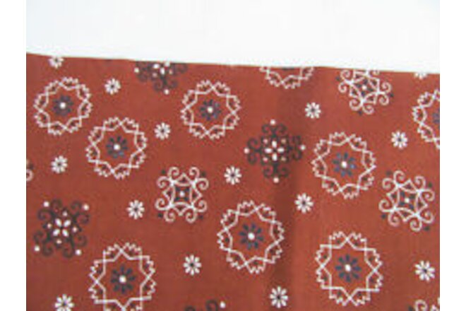 Material Brown Cotton Bandana Look Fabric Print 44" x 60" 1 yd 24" Vintage O