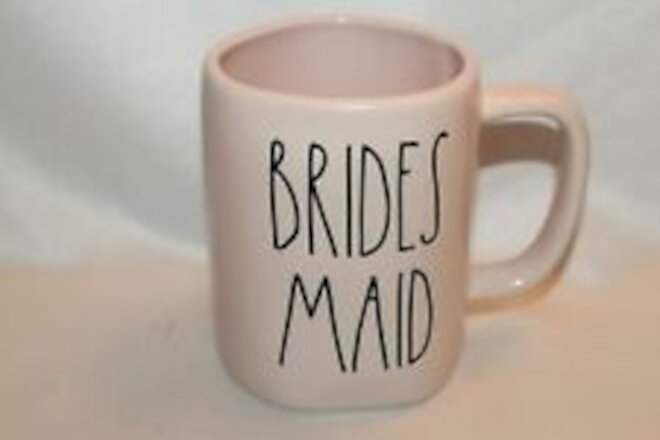 RAE DUNN Magenta BRIDES MAID Pink Ceramic Collectible Coffee Mug Cup