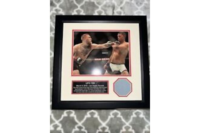 UFC 196 Conor McGregorVs Nate Diaz Fight Used Octagon With BLOOD Framed Collage