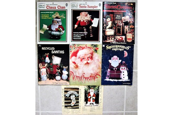 8 Christmas Painting Pattern Books Packets Lot Pat Saunders Shirley Wilson Way