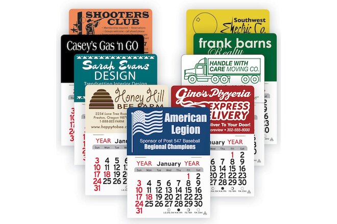 Personalized Rectangle Peel-N-Stick USA Made Calendar With Your Logo - 150 Qty