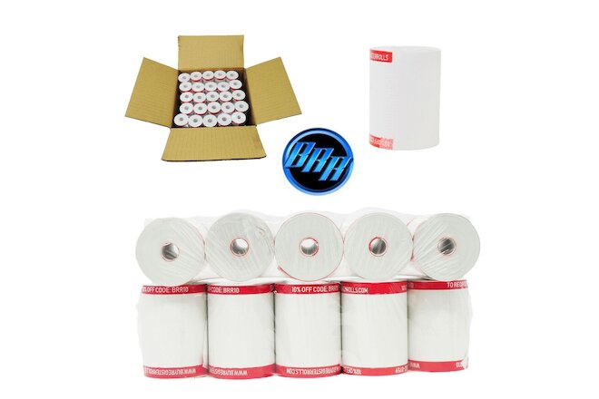 Coreless(50 Rolls X 2 cases) 2 1/4 x 85' thermal paper FD130 100Ti Thermal Paper