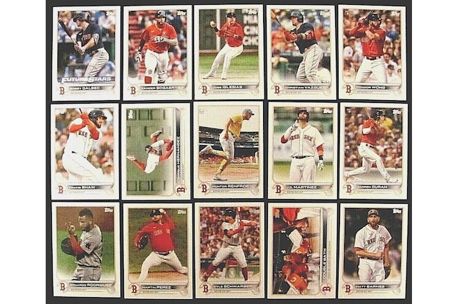 ⚾ 2022 Topps Series 1 & 2 Boston Red Sox 29 Card Team Set With 5 Rookies
