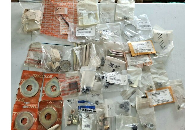 Stihl Lot Of #39 Different Packages  Various Nuts Bolts Screws Brake Band Clutch