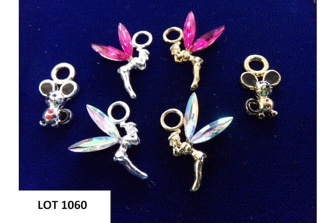 Deluxe charms - 60pcs - 6 assorted - Disney, Tinkerbell, Mickey Mouse