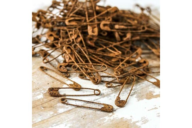 24 Rusty Large Safety Pins Rustic Primitive Crafts Rustic Western