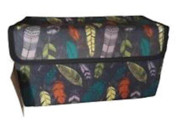 Get Creative FEATHER Case - Thirty One w/zipper Clear Compartment & Side Pockets