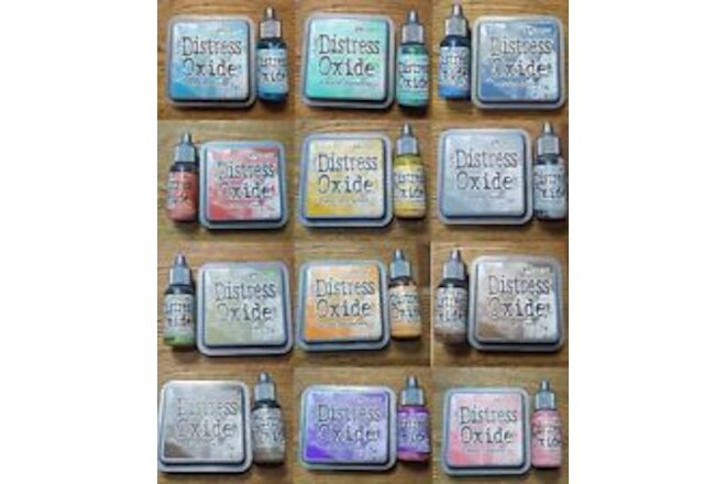 Lot of 12 Tim Holtz Ranger Distress Oxide Ink Pad & Refill - NEW- Various Colors