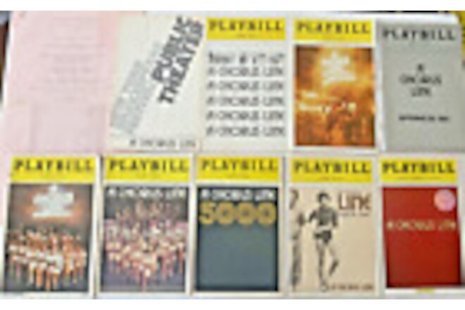 A CHORUS LINE  Public Theatre OG to Revival Rare 31 year Ten Playbill Collection