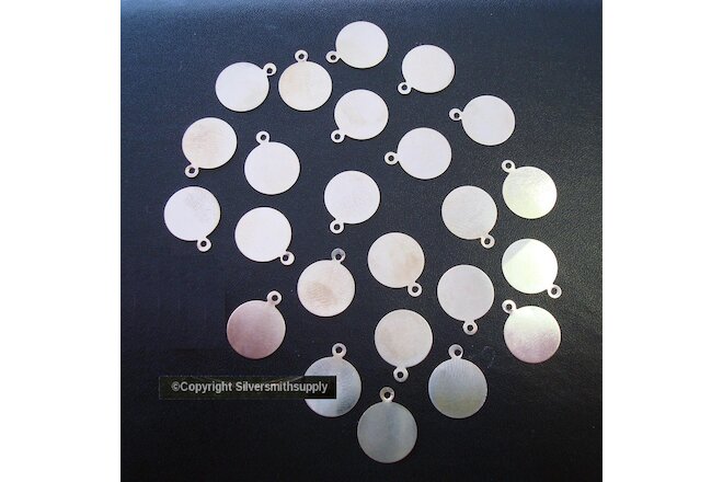 24 Blank stamping blanks with loop steel jewelry signature tags 11mm rnd cfp060