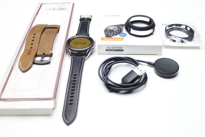 Samsung Galaxy Watch 3 GPS 41mm Mystic Silver w/ Extras