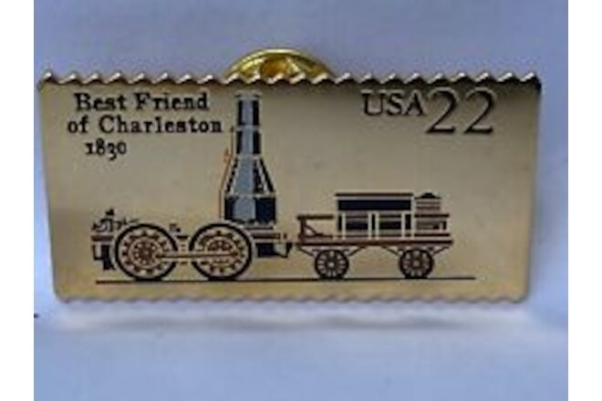 Steam Locomotives: Best Friend of Charles #2363 Train Stamp Pin Pinback NEW