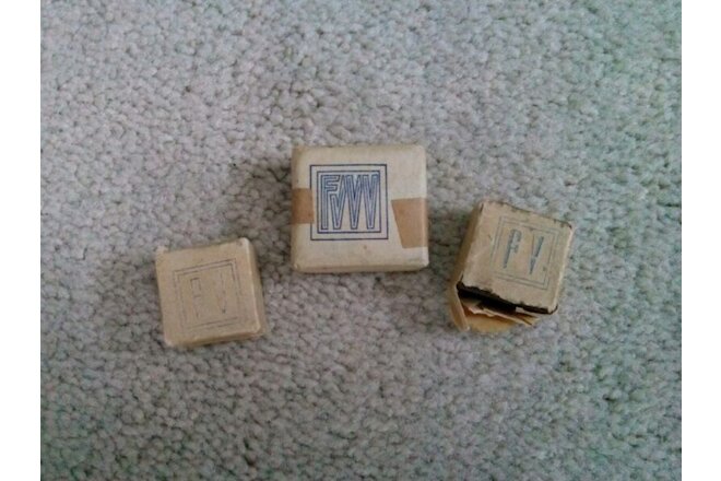 Lot of 3 Unused Antique Solid Steel Personalized Print Block Stamps Orig Paper
