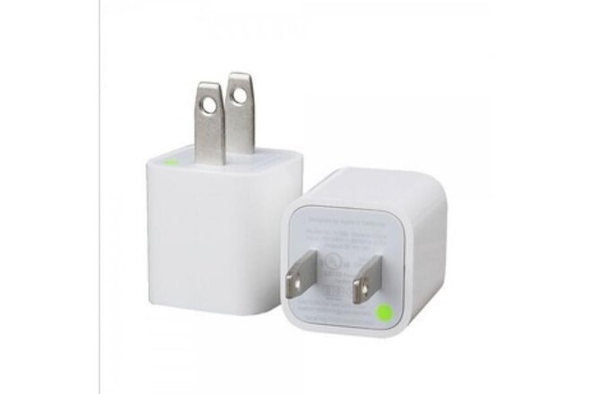2x FOR iPhone 6 7 8 Plus White 1A USB Power Adapter AC Home Wall Charger US Plug