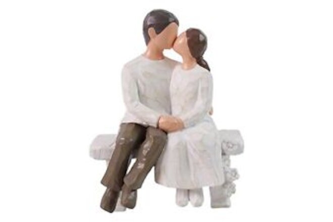 Romantic Couple Figurines in Love, Hand Painted Lover Statues Couple Sculptur...