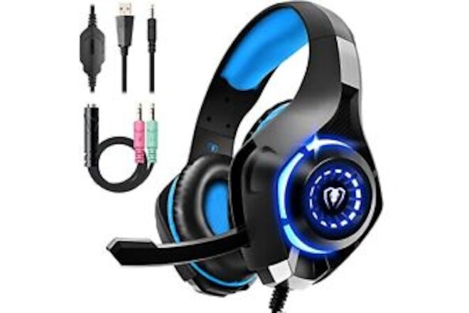 Gaming Headset for PS4 PS5 Xbox One Switch PC with Noise Canceling Mic, Deep ...