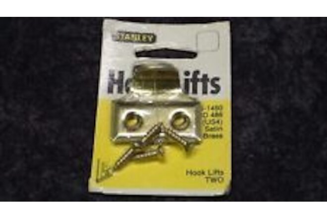 New! STANLEY HOOKLIFT, WINDOWS OR DRAWERS SATIN BRASS FINISH P/N 75-1450 4-PACK