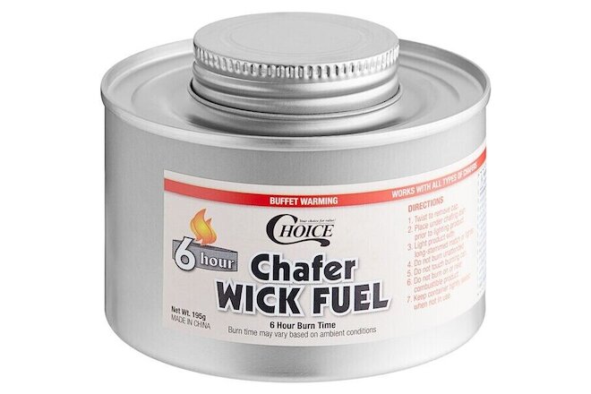 (24/Case) Bulk 6 Hour Wick Chafing Dish Fuel Can Chafer Food Buffet Warmer Case
