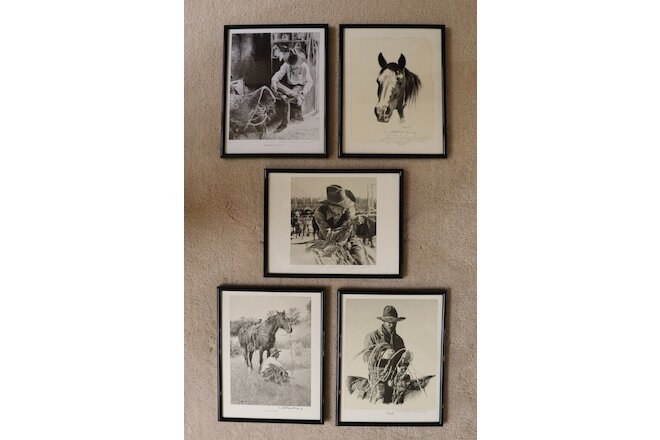 ROBERT SHOOFLY SHUFELT Signed Prints - Lot of 5 - 8.5" x 11" Framed