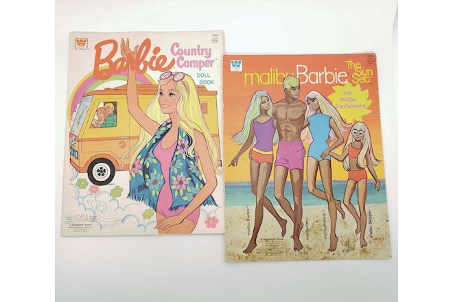 1973 Mattel Whitman Barbie Paper Doll Book Country Camper Malibu Cut Incomplete