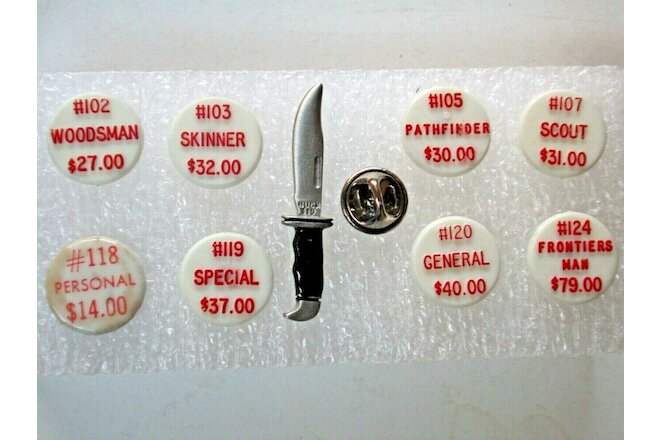 Buck Knife Display Showcase Pins & Hat/Tie Tack Pin (NOS) - All New - See Photos
