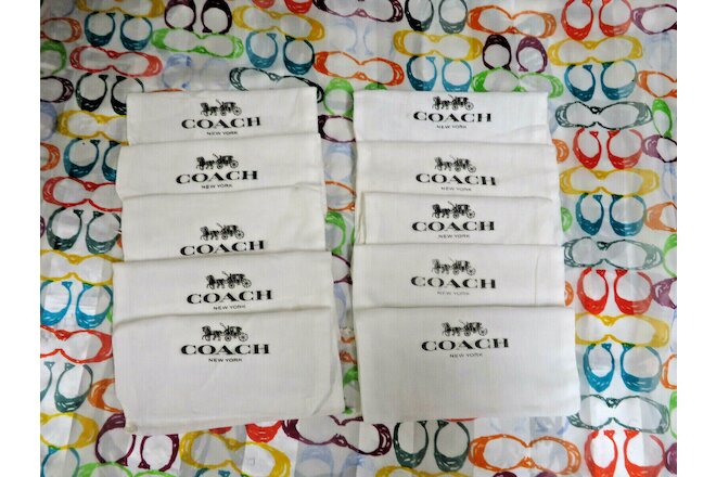 COACH Lot 10 Drawstring Cloth Dust Bag New Seconds Wallet Wristlet Scarf 8 X 8