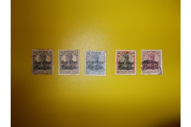Poland Stamps Overprints Under German Occupation 1916-17  Used Not Sets