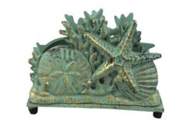 Antique Bronze Cast Iron Seashell Napkin Holder 7 Inch - Seashell Decoration ...