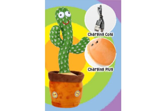 Baby Toys Dancing Mimicking Repeating Cactus w/ Music Funny USB Rechargeable 12"